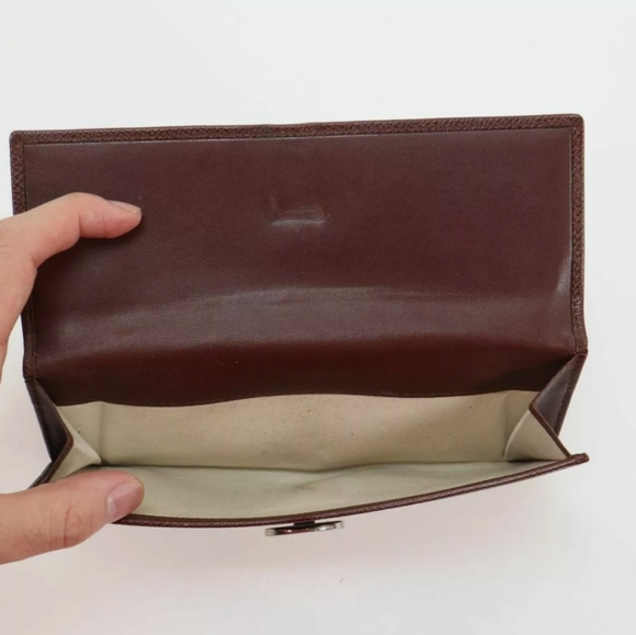 Vintage bulgari bvlgari long brown gold monogram silver ring wallet - Picture 4 of 4